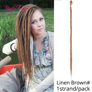 20 inch Handgemaakte Dreadlocks Hair Extensions Haak Vlecht Dread Hair Extensions Reggae Haak Synthetische Dreads Haar Vlechten Gevlochten