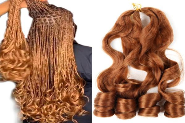 Extension de cheveux synthétiques au Crochet Loose Wave, 20 pouces, pour tresses, cheveux bouclés, pré-étirés, pour femmes noires, 5245547