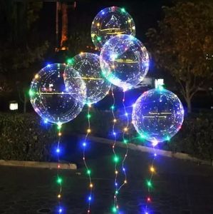 Globos luminosos de 20 pulgadas con cadena de luz Luminou Decoración de fiesta LED Globo Bobo para festival de bodas RRB16573