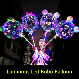 20 inch lichtgevende Bobo-ballon transparante LED-oplichtende ballonnen voor feestverjaardag bruiloft decoratie
