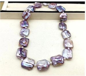 20 pouces surdimensionnés AAA 1620 mm Natural China Sea Mer de Chine rose Purple Baroque Collier 925S 231221