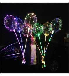 20 pouces Led Bobo ballon avec 315 pouces bâton 3M chaîne ballon lumière LED noël Halloween anniversaire ballons fête décor Bobo 6069084