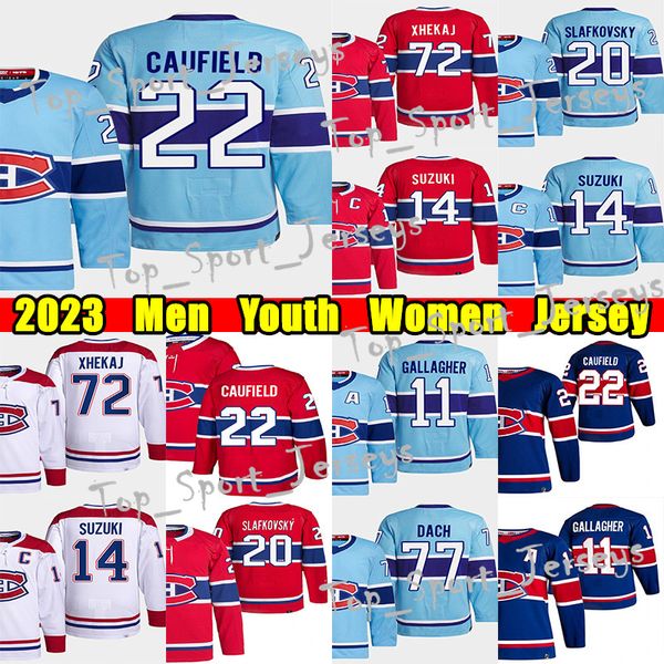 # 20 Juraj Slafkovsky Reverse Retro Hockey Jersey # 22 Cole Caufield 14 Nick Suzuki Kirby Dach Brendan Gallagher Carey Price Sean Monahan Arber Xhekaj Jerseys