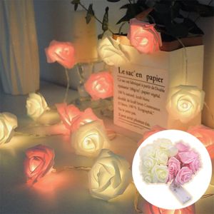 20 Led Rose chaîne lumières à piles fleur guirlande fée Valentine fête de mariage décoration noël 240122