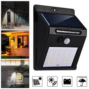 20 LED Solar Lights Outdoor,Waterproof Motion Sensor Post Security Night Light for Patio Deck Yard Garden Auto On/Off