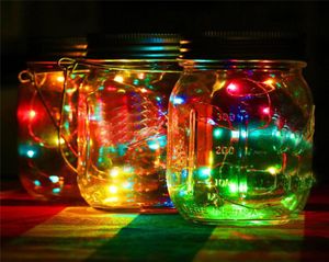 20 LED Solar String Lights Color Fairy Hat Lamp Mason Jar Cover Lighting Outdoor Garden Decoratie 2m warm licht deksel met hangers 5909633