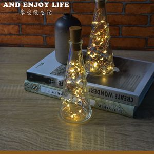20 Led Wine Bottle Lights Strings Copper Wire Fairy Light Warm White Bottle Stopper Sfeer Lamp voor Kerstmis kerstfestival Diy Oemled