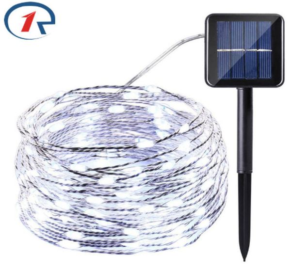 20 m 200 cables de cobre LED guirnaldas de luces solares calidad superior Panel Solar Lampara para decoración de jardín de Navidad 6020615