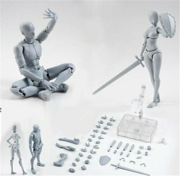 20 Malefemale Body Kun Doll Pvc BodyChan Dx Action Play Art Figure Modèle Dessin pour les figurines SHF Miniatures Gray Set Toy 20129660243