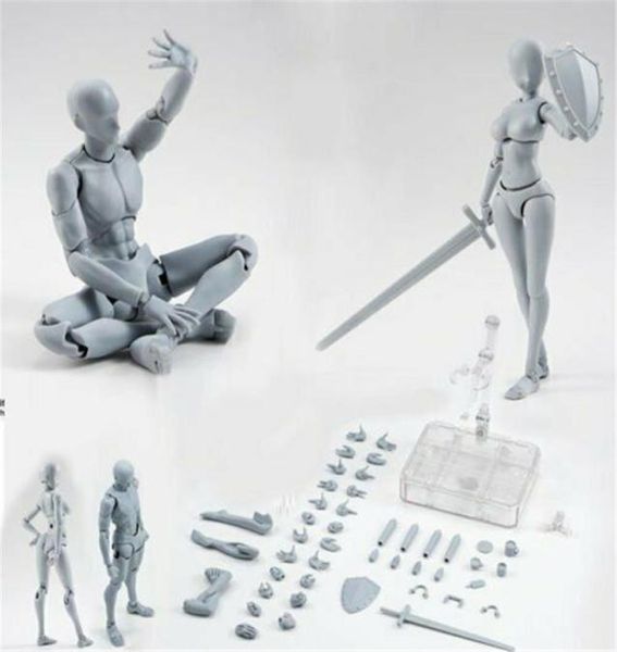 20 Malefemale Body Kun Doll Pvc BodyChan Dx Action Play Art Figure Modèle Dessin pour les figurines SHF Miniatures Gray Set Toy 20122225044