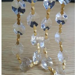 20 mètres verre guirlande cristal perle rideau K9 cristal perles chaîne décoration de la maison perles de verre transparent bricolage cristaux de verre Gar284H