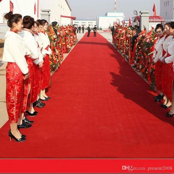 20 metros/rollo centros de mesa de boda favores alfombra de tela no tejida roja corredor de pasillo para suministros de decoración para fiesta de boda utilería de tiro