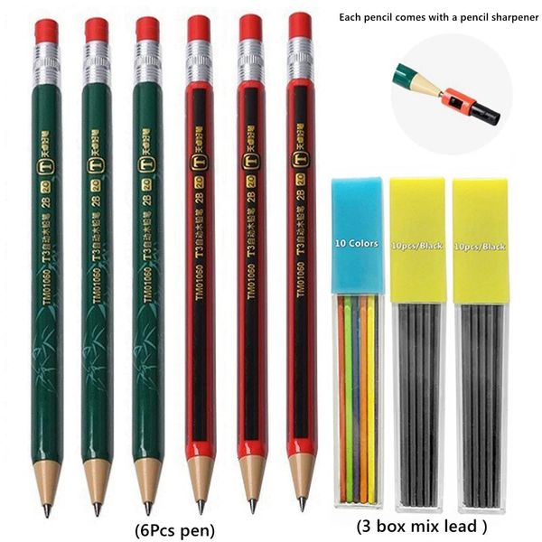 20 mm Crayons Mécaniques Ensemble Automatique Étudiant Stylos Scolaires Fournitures Bureau Kawaii Mignon Papeterie Dessin Écriture Art Croquis 240111