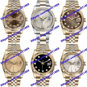 20 modèle Asia 2813 montre automatique 116238 montre pour hommes 36mm cadran fleur argent diamant montre pour femme montre blanche Stales259i