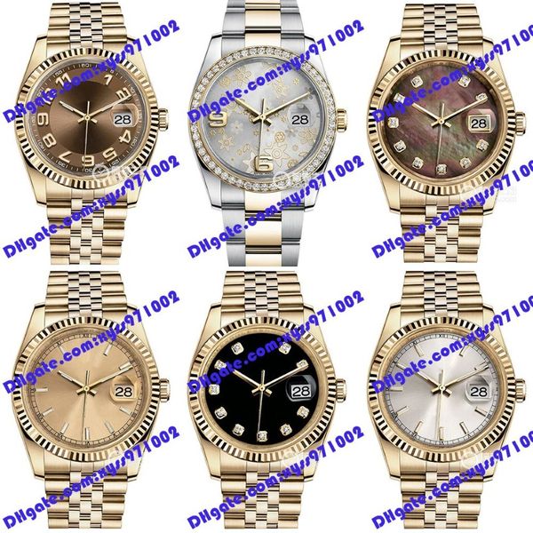 20 modèle Asia 2813 montre automatique 116238 montre pour hommes 36mm cadran fleur argent diamant montre pour femme montre blanche inoxydable 316d