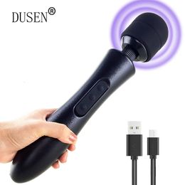 20 Modi Krachtige Magic Wand Vibrator voor vrouwen Body Massager G Spot Clitoris Stimulator USB LADING Volwassen seksspeeltjes Vrouw 240507