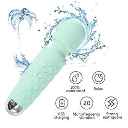 20 Modi Strong Vibration Upgraded Mini Vibrator USB Charging Handheld Wand Massager GSpot Clitoris Sex Toys for Women 240423