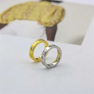20% korting op 2023 Nieuwe designer sieraden armband ketting Qi gepersonaliseerde klassieke icon plated 18K goud met diamant eenvoudige meisjesstaartring