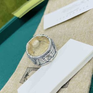 20% de réduction 2023 Nouveau collier de bracelet de bijoux de créateur Tide tête de serpent Turquoise personnalité classique polyvalent grand anneau pour hommes