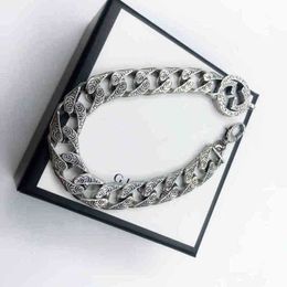 20% de réduction 2023 Nouveau designer bijoux collier anneau marée bracelet vieux modèle rugueux Bracelet personnalité hip hop style hiver collocation