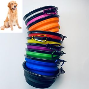 50% de réduction sur 9 couleurs 350ML bols pour chiens pliables pour chien de voyage bol d'eau Portable chiens plat Camping Pet chat stockage des aliments bon