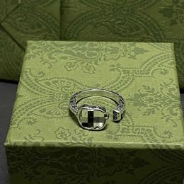 20% korting op alle items 2023 Nieuwe luxe hoogwaardige mode -sieraden voor sterling zilveren dubbele sleutelring vergeleken met oude mannen en vrouwen