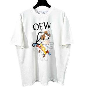 20% de descuento en la camiseta de la mujer del diseñador Versión alta Producto Luojia Co Branded Miyazaki Junmao Manga Pareja Camiseta informal relajada para hombres Mujeres