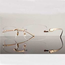 20% korting voor 2023 luxe designer zonnebril vierkante metalen bril met een heldere transparante panter mannen optische frames vrouwen vullen recept fotochrome bril