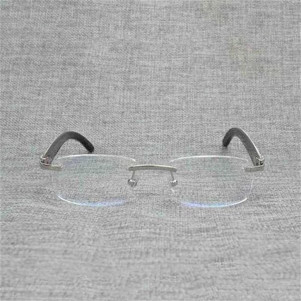 20% de réduction pour les designers de luxe Vintage Wood Square Clear Men Natural Buffalo Horn Oversize Rimless Glasses Frame for Women Reading Optical Oval OculosKajia