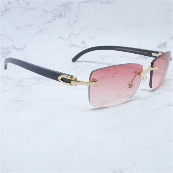 20% Rabatt auf Luxusdesignerin neuer Sonnenbrillen für Männer und Frauen 20% außerhalb von Square Echt Buffalo Horn Herren Marken Sonnenbrille Vintage Randless Fans Women Kajia