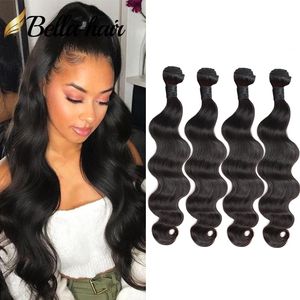 VENTE Bundles de cheveux brésiliens Extensions de tissages humains Vague de corps Vierge Remy Trames de cheveux Qualité Malaisie Péruvienne Indienne Forte Double Trame 4PC 8A BELLA HAIR