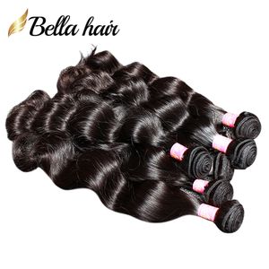 extensiones de cabello brasileño paquetes de cabello virgen humano sin procesar indio malasio peruano 3 piezas doble trama onda del cuerpo calidad bellahair 834 pulgadas