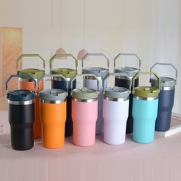 20 oz 30 oz Car Tumbler roestvrijstalen vacuüm geïsoleerde koffiekopje met handgreeplids