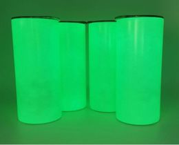 20 oz bricolage Subilation Tumbers Mug Glow dans les tasses foncées 20oz gobelet maigre droit avec peinture lumineuse Lumineuse1 tasses magiques Tra9900213
