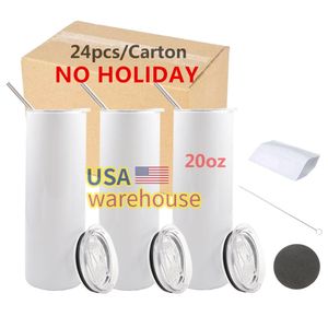 20 Oz Tumblers USA/CA Warehouse roestvrij staal spaties 20oz sublimatietumbler recht 4.23