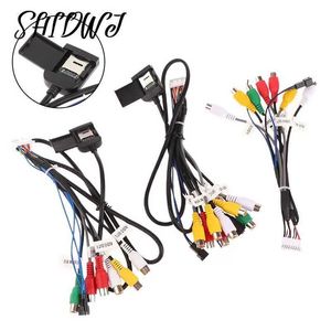 Adaptador de conector de cableado para arnés de cables auxiliar, salida RCA de Radio estéreo para coche, 20 P, Cable de altavoz de graves, ranura para tarjeta SIM 4G, Cable de Radio para coche