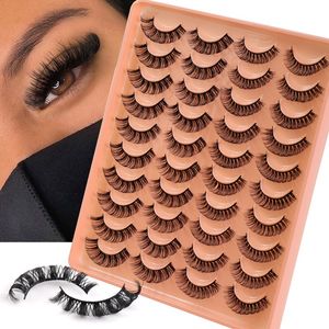 20 Paires D Curl Faux Cils Russe Faux Cils De Vison Extensions De Cils Doux Réutilisable En Apesanteur Sans Cruauté