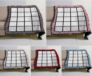 20 panelen sublimatie fleece dekens met kwastjes warmteoverdracht afdrukken sjaal wrap sofa slaapworp deken voor kinderen bed flanellen dekens au10