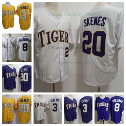 20 Paul Skenes 3 Dylan Crews 8 Alex Bregman Tigers College Baseball Jersey Broder maillots pour hommes