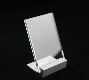 20 pc's 105*70 mm tekenhouder aluminium metalen label houder standnaam kaart display rack acryl coverframe frame tabel foto foto frame