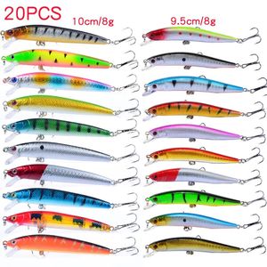 20 pièces appâts artificiels leurres de pêche ensemble Kit d'appâts de pêche à la carpe Topwater costume de vente appât dur méné ensemble de leurres de poisson 231225