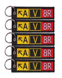 20 PCS AV8R Piloten Keychains voor Aivators Fashion Embroidery Key Chains Red Blue Black Key Fobs Keyring Chain2874740