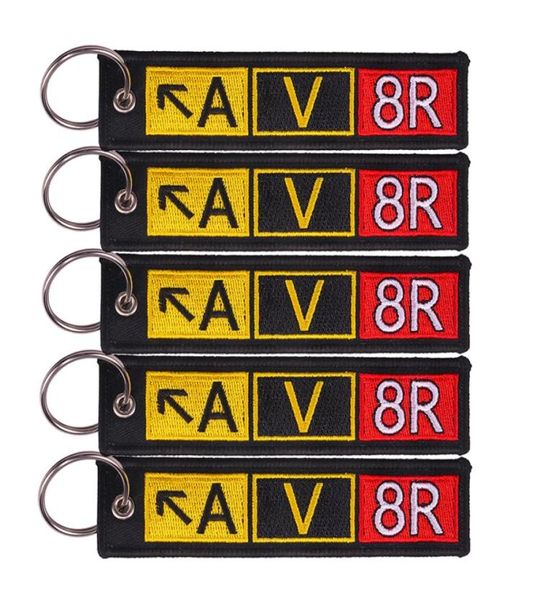 20 PCS AV8R pilotes Keychains pour Aivators Fashion broderie Clées Clées Bleu Bleu Black Fobs Fobs Courtises 3908533