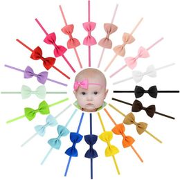 20 stks baby meisjes kinderen grosgrain lint haar boog slanke hoofdbanden haaraccessoires voor baby peuters mode hoofd dragen haarband