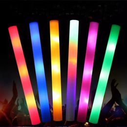 Barra de luz fluorescente de espuma de esponja de colores, barra de Flash de respuesta para concierto, espectáculo de rendimiento, brillo LED grande, 20 Uds., 240122