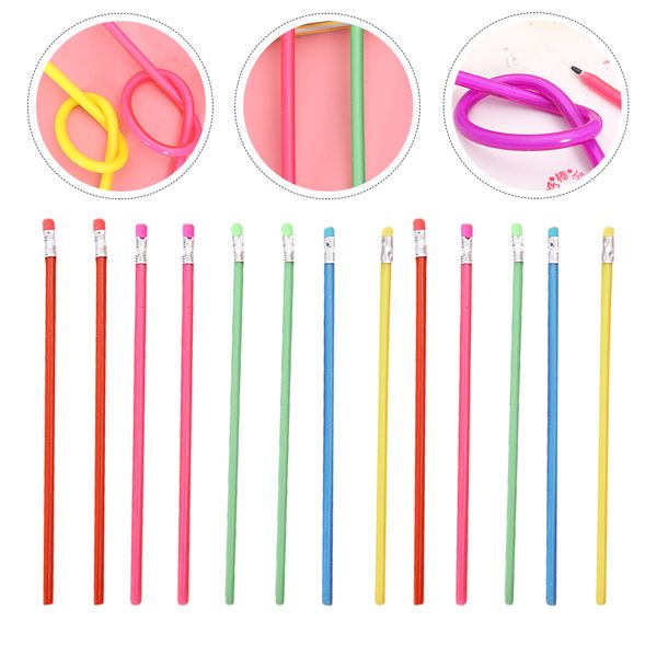 20 PCS Pliant constamment des crayons d'écriture pliables à la papeterie flexible enfants Erasers Élève PVC Child