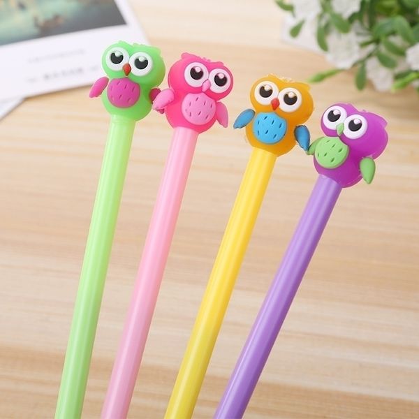 20 pièces mignon hibou Gel stylo corée du sud dessin animé stylos à eau étudiant Kawaii fournitures scolaires stylo pour matériel d'écriture Escolar 210330