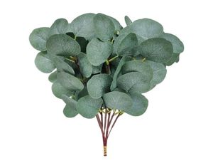 20 pcs Fausses d'eucalyptus Feuilles tiges en argent Dollar Eucalyptus Feuilles de feuille de 137 pouces de grande arrangement de verdure de mariage 9545430