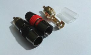 20 stuks Hoge kwaliteit RCA 8mm kabelplug koperen gouden connectoren