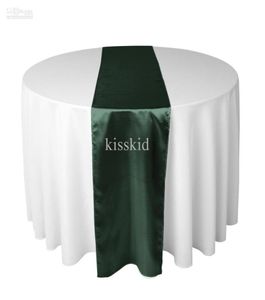 20 pcs Hunter Green Satin Table Runners 12quot x 108quot Décorations de fête de mariage Choisissez Color New3740566